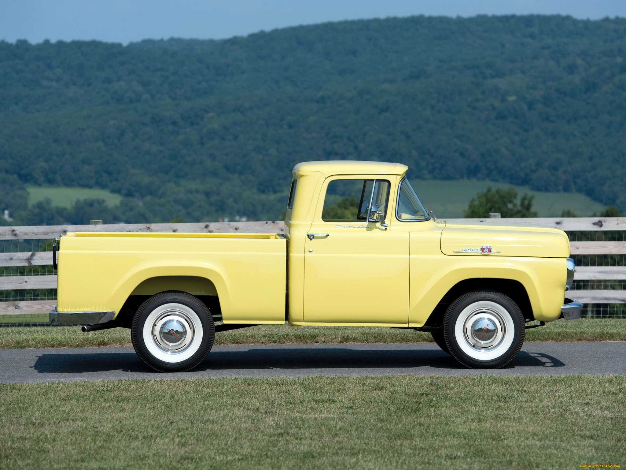 , ford, pickup, styleside, cab, custom, 1959, f-100, 